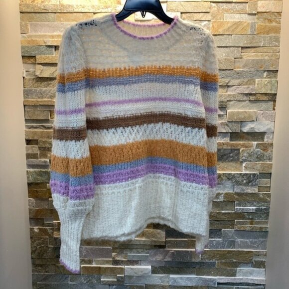 Rebecca Taylor Fluffy Stripe Sweater - Picture 3 of 5